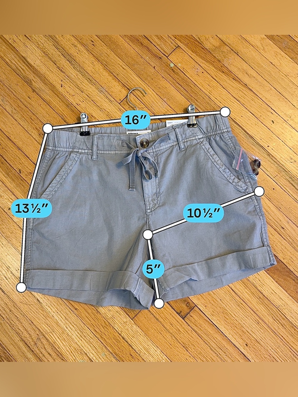 Sonoma Dusty Grey Drawstring Cuffed Women’s Shorts - Picture 6 of 10